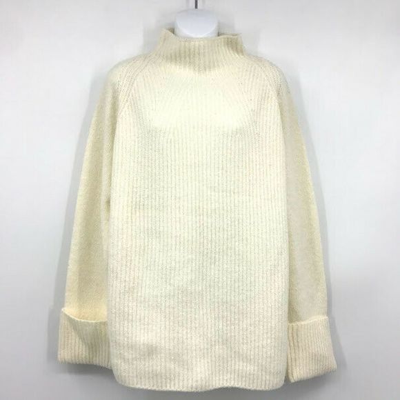 Vince Sweater Mix Stitch Funnel Neck Long Slv Wool - Picture 7 of 12